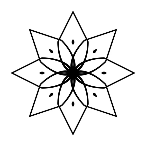 Дизайн Монохромный Декоративный Элемент Снежинки Абстрактная Решетка Заднего Вида Векторно — стоковый вектор