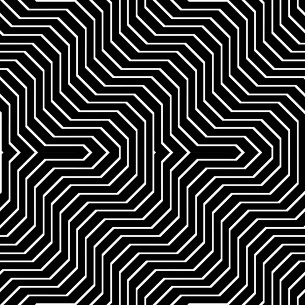 Diseña Patrón Zigzag Monocromo Sin Costuras Fondo Rayado Abstracto Arte — Archivo Imágenes Vectoriales