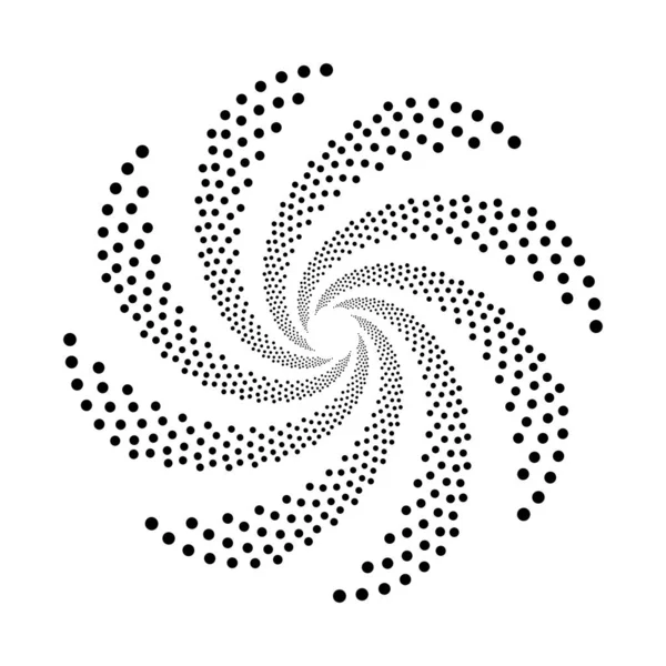 Conception Spirale Points Toile Fond Résumé Fond Monochrome Illustration Art — Image vectorielle