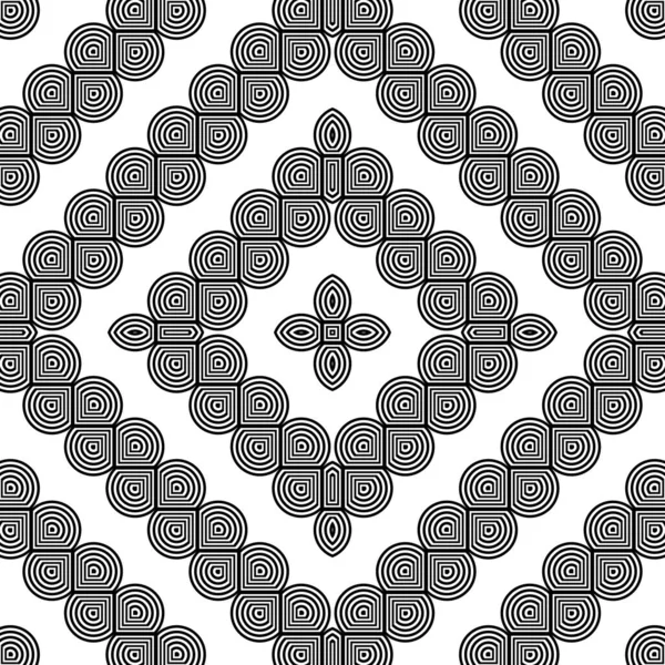 Diseño Inconsútil Patrón Decorativo Rejilla Monocromática Fondo Diamante Abstracto Arte — Vector de stock