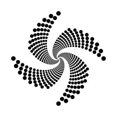 Arkaplanda spiral noktalar tasarla. Soyut tek renkli arkaplan. Vektör-sanat çizimi. Eğim yok