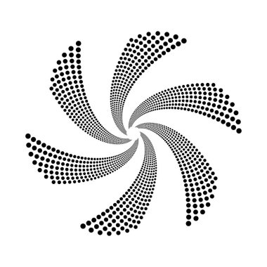 Arkaplanda spiral noktalar tasarla. Soyut tek renkli arkaplan. Vektör-sanat çizimi. Eğim yok