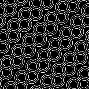 Kusursuz el sallama deseni tasarla. Soyut monokrom çizgili arka plan. Vektör sanatı