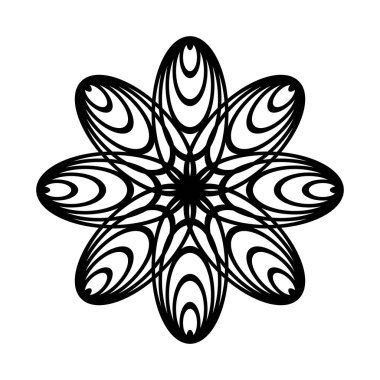 Monokrom dekoratif daire elementi tasarla. Soyut ızgara arkaplanı. Vektör sanatı illüstrasyonu