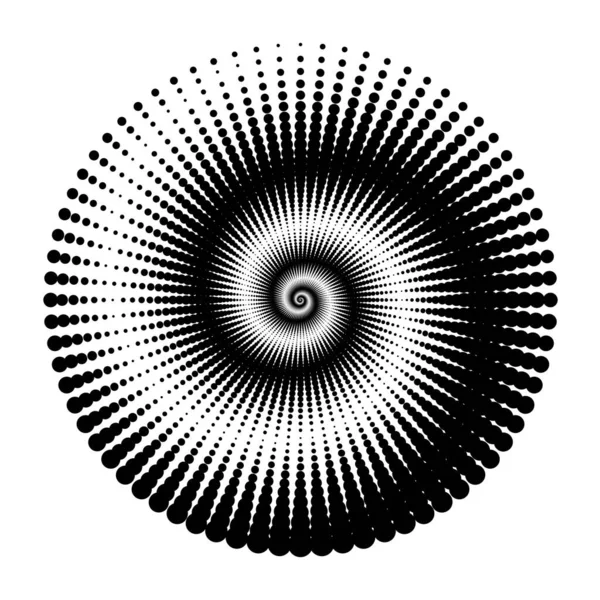 Design Spirale Punkte Hintergrund Abstrakter Monochromer Hintergrund Vektorgrafik Illustration Kein — Stockvektor