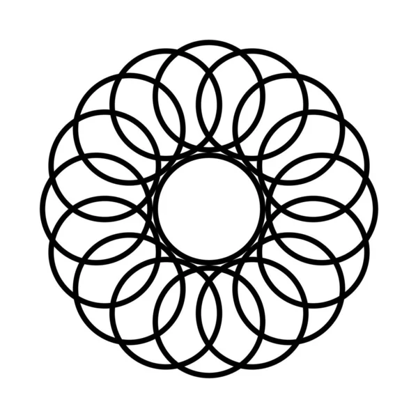 Élément Cercle Décoratif Monochrome Design Fond Réseau Abstrait Illustration Vectorielle — Image vectorielle