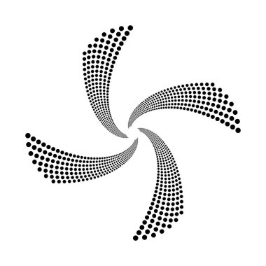 Arkaplanda spiral noktalar tasarla. Soyut tek renkli arkaplan. Vektör-sanat çizimi. Eğim yok