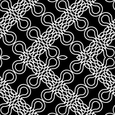Kusursuz zikzak deseni tasarla. Soyut monokrom dantelli arka plan. Vektör sanatı