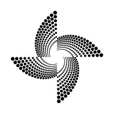 Arkaplanda spiral noktalar tasarla. Soyut tek renkli arkaplan. Vektör-sanat çizimi. Eğim yok