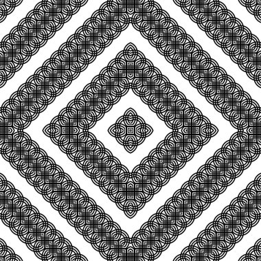 Kusursuz monokrom zigzag dekoratif desen tasarla. Soyut elmas arkaplan. Vektör sanatı