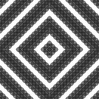 Kusursuz monokrom zigzag dekoratif desen tasarla. Soyut elmas arkaplan. Vektör sanatı