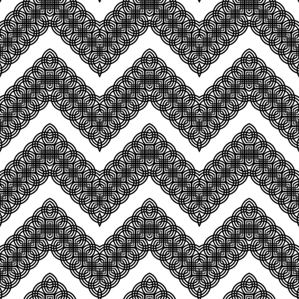 Design Seamless Monochrome Grating Zigzag Pattern Abstract Background Vector Art — Stock Vector