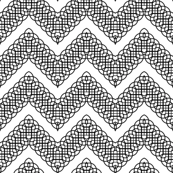 Дизайн Бесшовной Монохромной Решетки Зигзаг Рисунок Абстрактный Фон Векторное Искусство — стоковый вектор