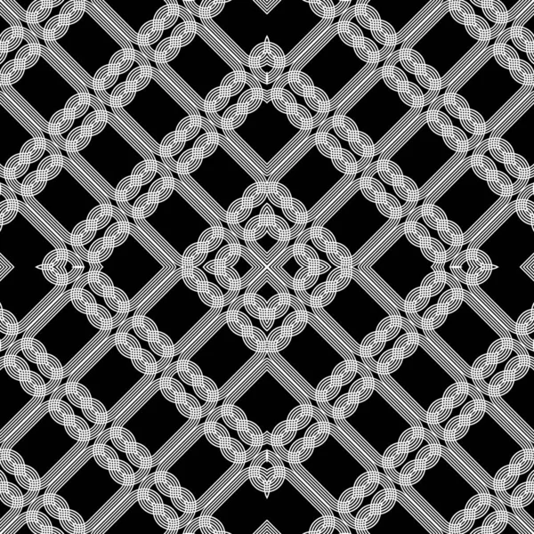 Разработайте Бесшовный Геометрический Узор Абстрактный Монохромный Кружевной Фон Векторное Искусство — стоковый вектор