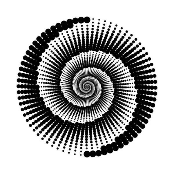 Projektowanie Spiralne Kropki Tła Abstrakcyjne Monochromatyczne Tło Ilustracja Wektora Sztuki — Wektor stockowy