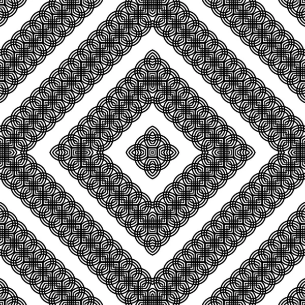 Design Seamless Monochrome Zigzag Decorative Pattern Abstract Diamond Background Vector — Stock Vector