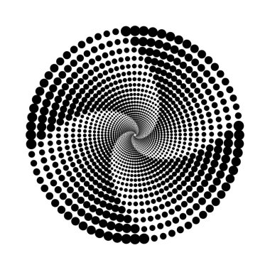 Arkaplanda spiral noktalar tasarla. Soyut tek renkli arkaplan. Vektör-sanat çizimi. Eğim yok