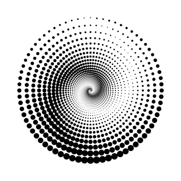 Design Spiral Dots Backdrop Abstract Monochrome Background Vector Art Illustration — Stock Vector