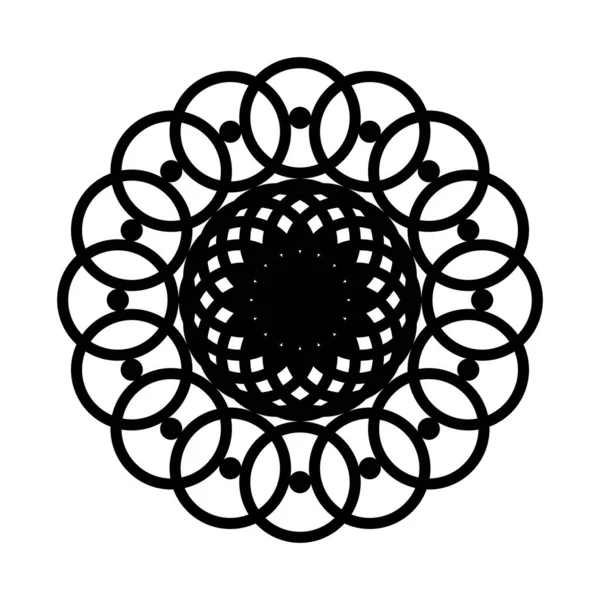 モノクロームの装飾要素をデザイン 抽象的な円の背景 ベクトルアートイラスト — ストックベクタ