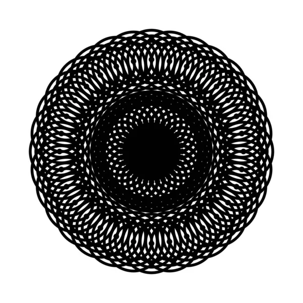 Σχεδιασμός Μονόχρωμη Διακοσμητικό Στοιχείο Αφηρημένο Φόντο Κύκλου Εικονογράφηση Διανυσματικής Τέχνης — Διανυσματικό Αρχείο