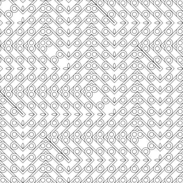 Ontwerp Naadloos Geometrisch Zigzagpatroon Abstracte Monochrome Rooster Decoratieve Achtergrond Vectorkunst — Stockvector