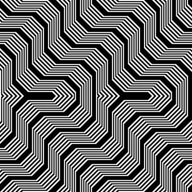 Kusursuz monokrom zigzag deseni tasarla. Soyut çizgili arka plan. Vektör sanatı