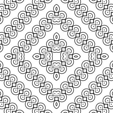 Kusursuz monokrom zigzag dekoratif desen tasarla. Soyut elmas arkaplan. Vektör sanatı