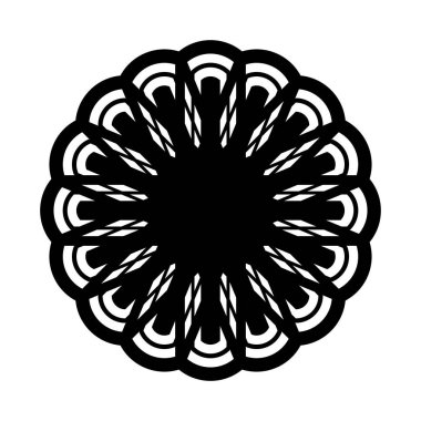 Monokrom dekoratif element tasarla. Soyut çember arkaplanı. Vektör sanatı illüstrasyonu