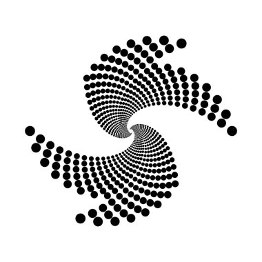 Arkaplanda spiral noktalar tasarla. Soyut tek renkli arkaplan. Vektör-sanat çizimi. Eğim yok