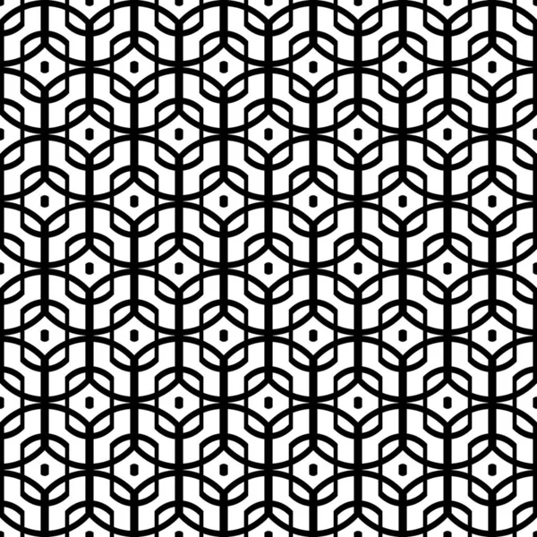シームレスな格子パターンを設計します 抽象モノクローム幾何学的背景 ベクトルアート — ストックベクタ