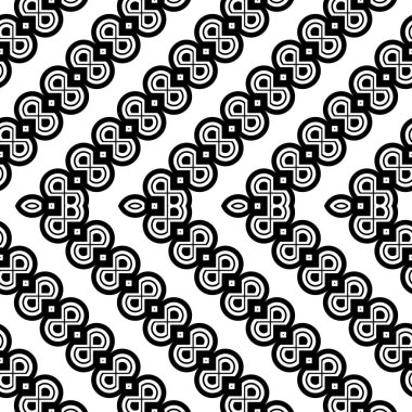 Kusursuz monokrom zigzag deseni tasarla. Soyut dekoratif arka plan. Vektör sanatı