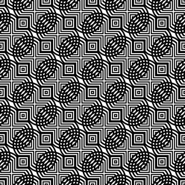 Kusursuz ızgara deseni tasarla. Soyut monokrom dantelli arka plan. Vektör sanatı