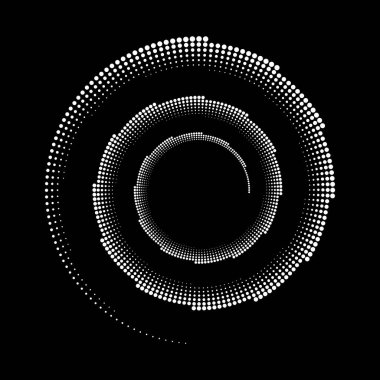 Arkaplanda spiral noktalar tasarla. Soyut tek renkli arkaplan. Vektör-sanat çizimi. Eğim yok