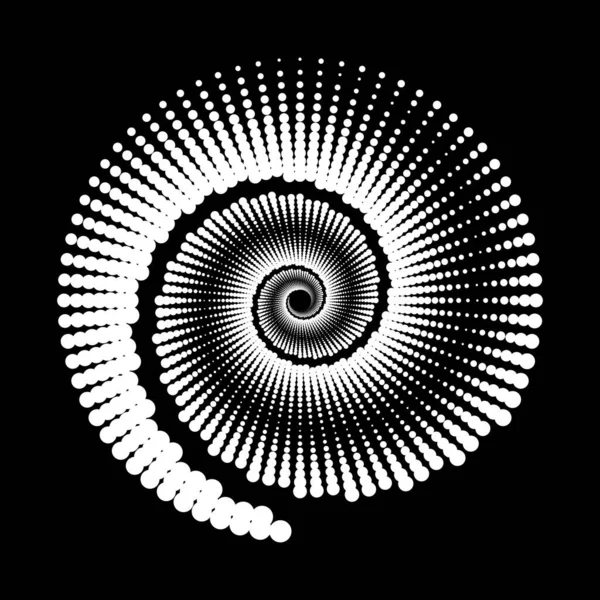 Escenario Puntos Espiral Diseño Fondo Monocromo Abstracto Ilustración Arte Vectorial — Archivo Imágenes Vectoriales