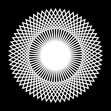 Tek renkli dekoratif kar tanesi elementi tasarla. Soyut ızgara arkaplanı. Vektör sanatı illüstrasyonu