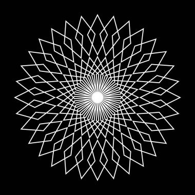 Tek renkli dekoratif kar tanesi elementi tasarla. Soyut ızgara arkaplanı. Vektör sanatı illüstrasyonu