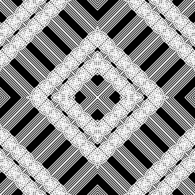 Kusursuz geometrik desen tasarla. Soyut monokrom dantelli arka plan. Vektör sanatı