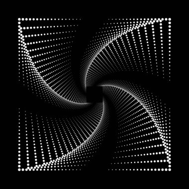 Spiral noktalar kare arkaplan tasarla. Soyut tek renkli arkaplan. Vektör-sanat çizimi. Eğim yok