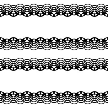 Dekoratif desenli tasarım. Soyut monokrom dantelli arka plan. Vektör sanatı