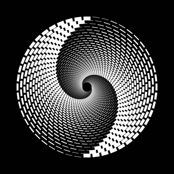 Conception Spirale Points Toile Fond Résumé Fond Monochrome Illustration Art — Image vectorielle