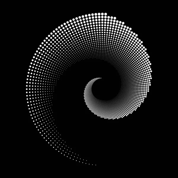 Design Spiral Dots Backdrop Abstract Monochrome Background Vector Art Illustration — Stock Vector