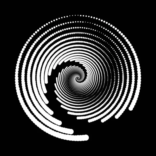 Projeto Espiral Pontos Fundo Fundo Monocromático Abstrato Ilustração Arte Vetorial —  Vetores de Stock