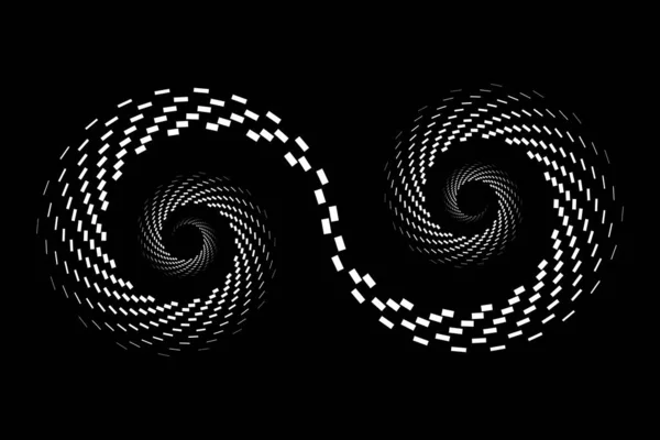 Projeto Espiral Pontos Fundo Fundo Monocromático Abstrato Ilustração Arte Vetorial — Vetor de Stock