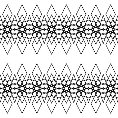 Dekoratif desenli tasarım. Soyut monokrom dantelli arka plan. Vektör sanatı