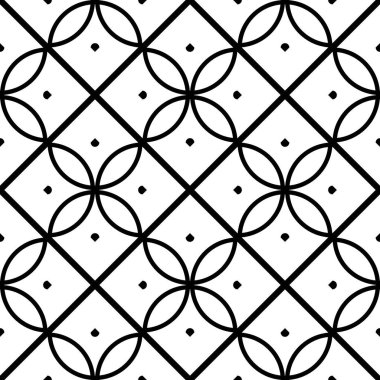 Kusursuz geometrik desen tasarla. Soyut monokrom rendeleme arka planı. Vektör sanatı