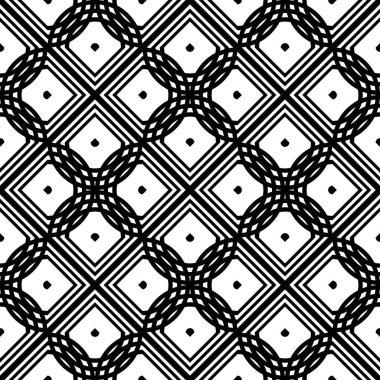 Kusursuz geometrik desen tasarla. Soyut monokrom rendeleme arka planı. Vektör sanatı