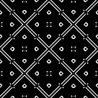 Kusursuz geometrik desen tasarla. Soyut monokrom rendeleme arka planı. Vektör sanatı