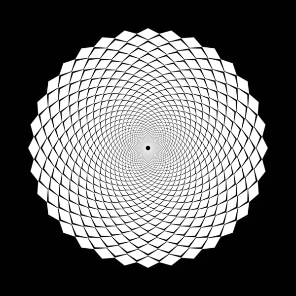 Design Spiral Illusion Backdrop Abstract Monochrome Background Vector Art Illustration — Stock Vector