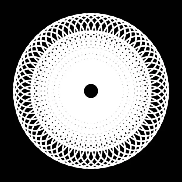 Дизайн Монохромный Элемент Декоративного Круга Абстрактная Решетка Заднего Вида Векторно — стоковый вектор
