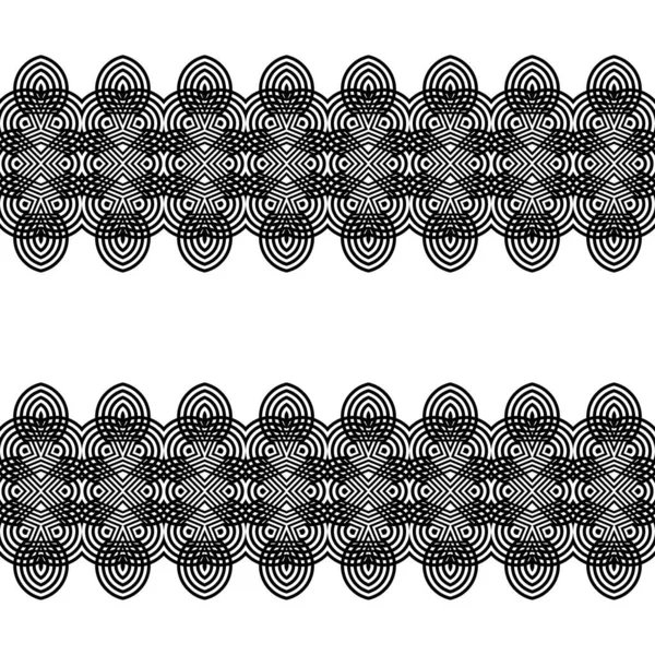 Wzór Bezszwowy Wzór Dekoracyjny Abstrakcyjne Monochromatyczne Koronkowe Tło Sztuka Wektorowa — Wektor stockowy